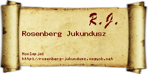 Rosenberg Jukundusz névjegykártya